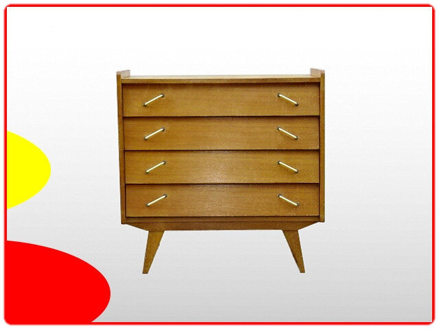 commode vintage poignées inclinées