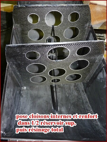 reservoir pose cloisons internes et résinage d'étanchéïté