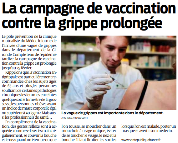 2020 02 19 SO Campagne de vaccination contre la grippe prolongée